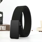ceinture toile noire boucle automatique largeur 3cm moderne minimaliste adultes unisexe