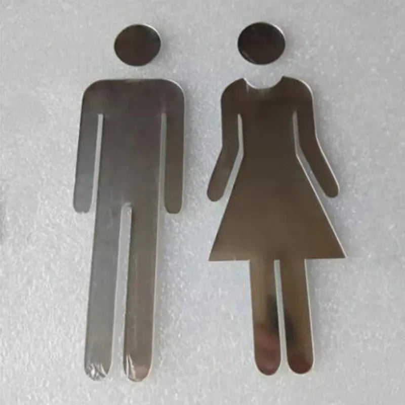 symboles toilette homme femme argenté rouge doré adhésifs modernes minimalistes porte wc decoration bricolage