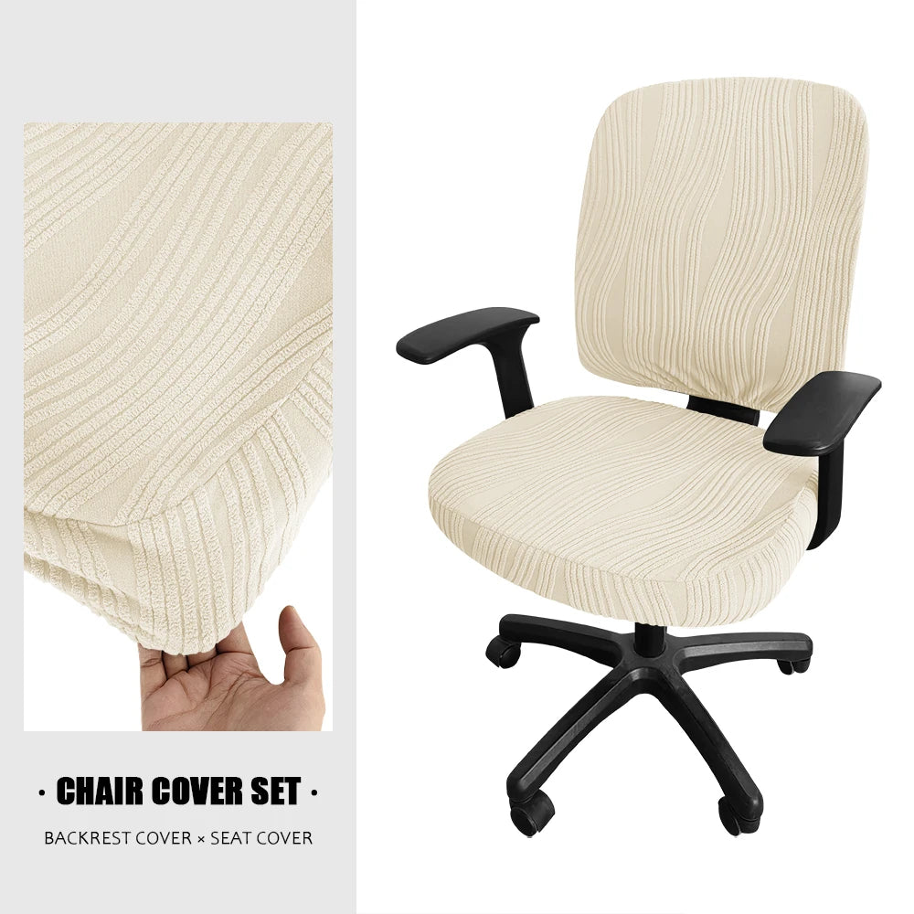 couvre chaise moderne vert olive rayures verticales polyester siège fauteuil chair decoration intérieure