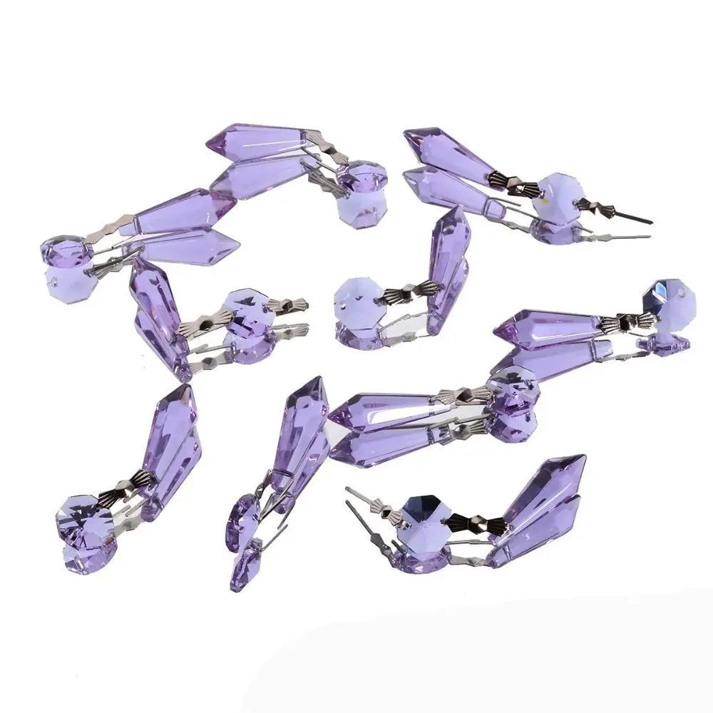 boucles d'oreilles violet clair cristal faceté classique oreillettes