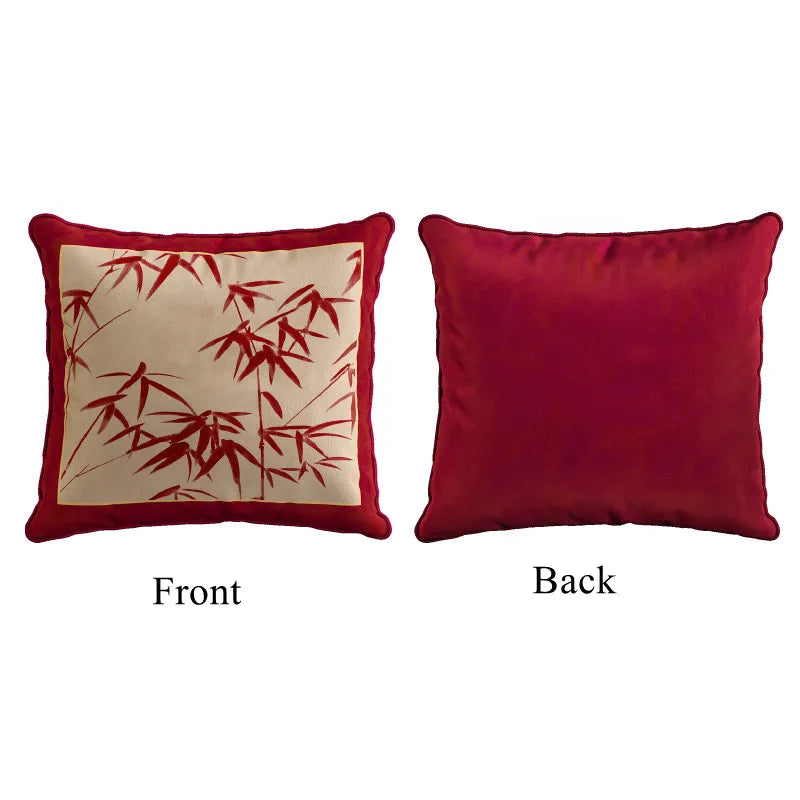 coussin carré velours fleur peony oiseau classique vert rose violet blanc