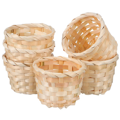 Lot de 6 paniers de rangement en bois tissé main