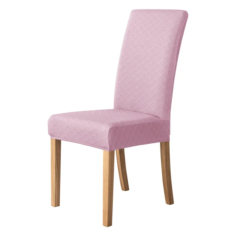 housse chaise moderne carreaux diagonaux beige gris rouge élasthanne polyester adhésif mariage banquet plage