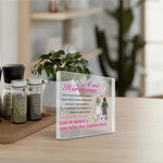 plaque decorative florale deux filles transparente moderne personnalisable texte espagnol decoration blanc rose verte