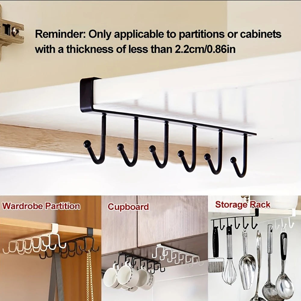 organisateur rangement rack crochet 12 crochets noir blanc moderne pratique