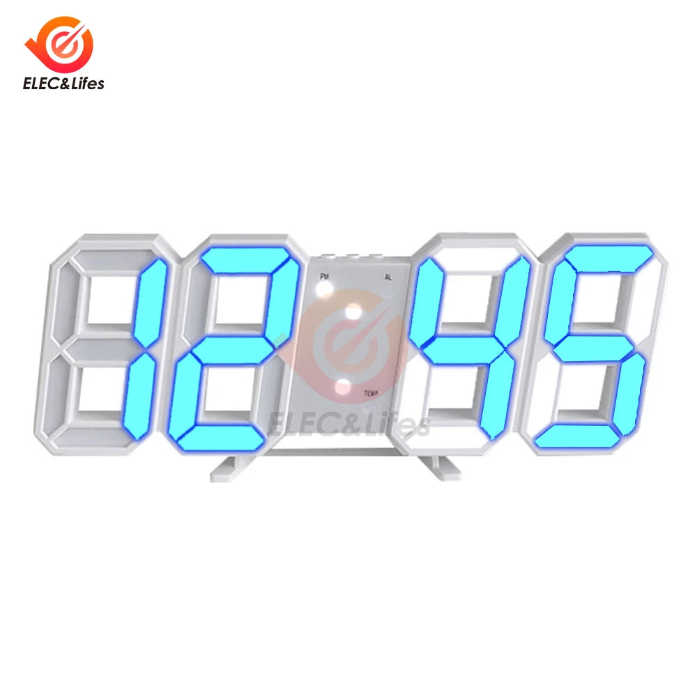 Horloge murale LED accrochée au mur d'un salon