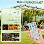 guirlande lumineuse solaire extérieure 15m 25 ampoules led jaunes télécommande