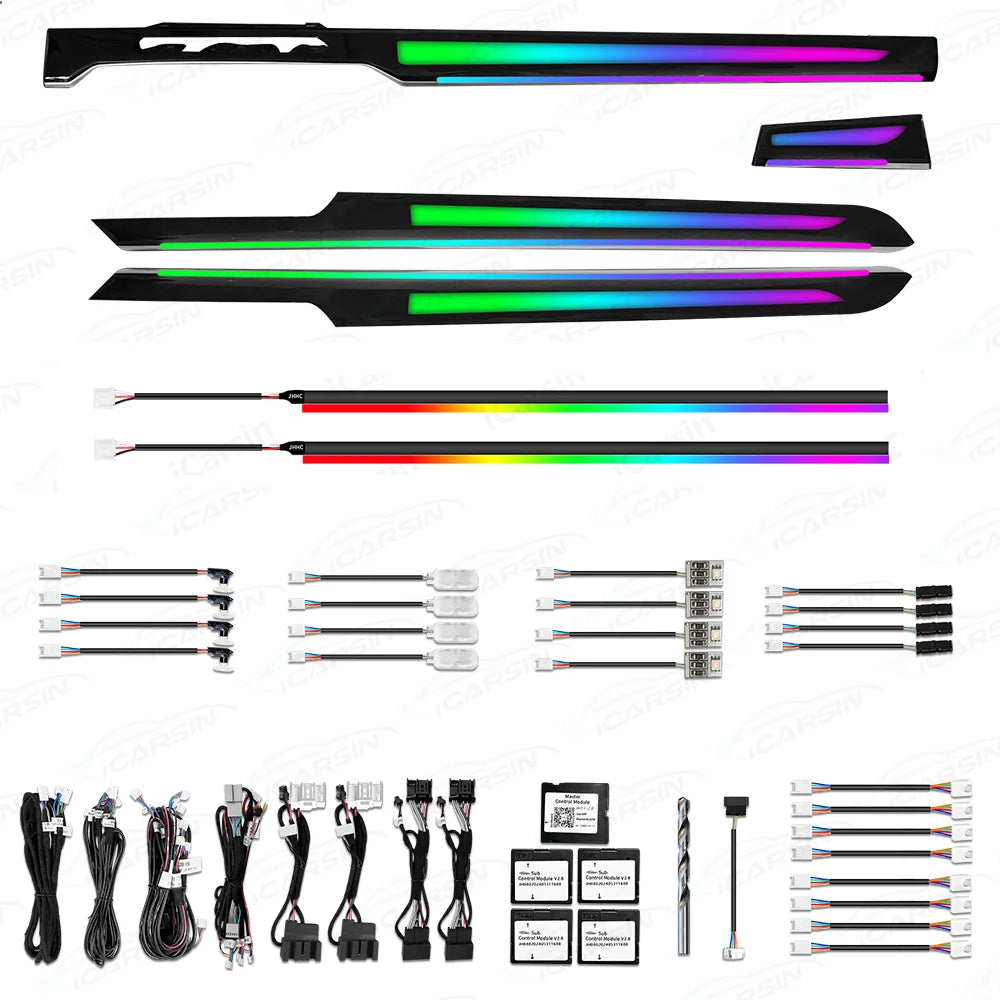 lumière ambiant kit vw magotan b8 2017 2023 noir vert bleu violet blanc rayures