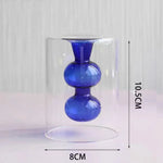 vase verre transparent billes sphériques minimaliste couleur gris bleu vert orange rose