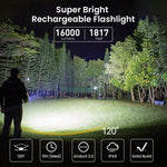 lampe torche rechargeable led puissante 16000lm moderne résistante choc diffuseur gratuit camping