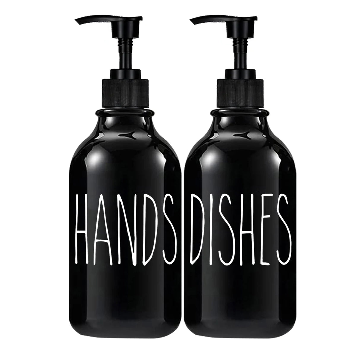 distributeur savon liquide main vaisselle moderne minimaliste adhésif noir blanc DISHES HANDS.texture mat