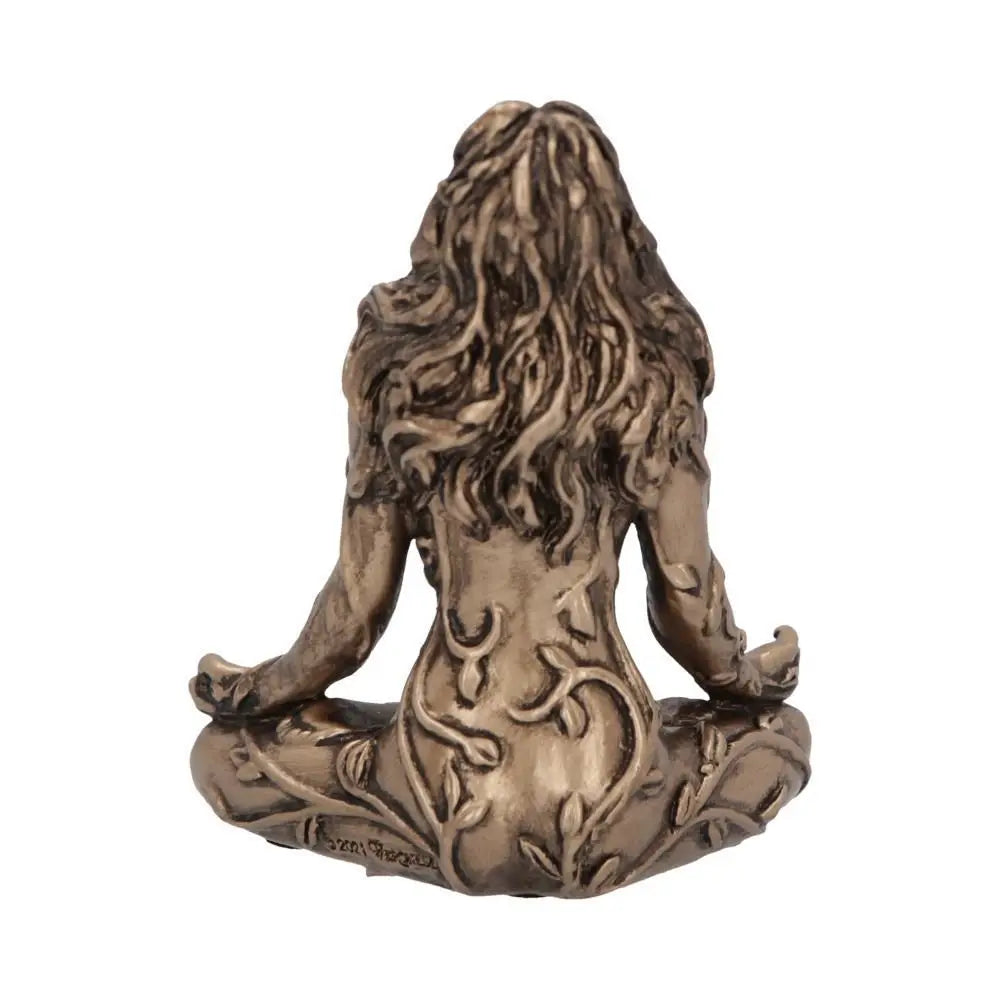 statue décorative femme feuilles branches cheveux ondulés art antique bronze pendentif chakra méditation