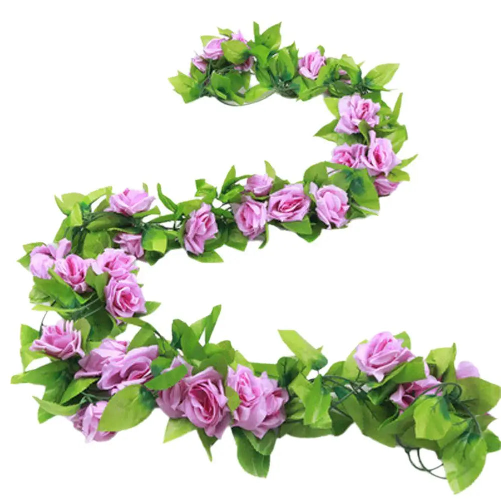guirlande fleurs artificielles roses mixtes couleurs decoration intérieure romantique maison événements