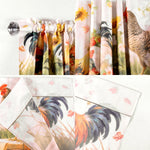 rideau fenêtre multicolore coq tournesol décoratif paysagerintérieur 140x45cm polyester