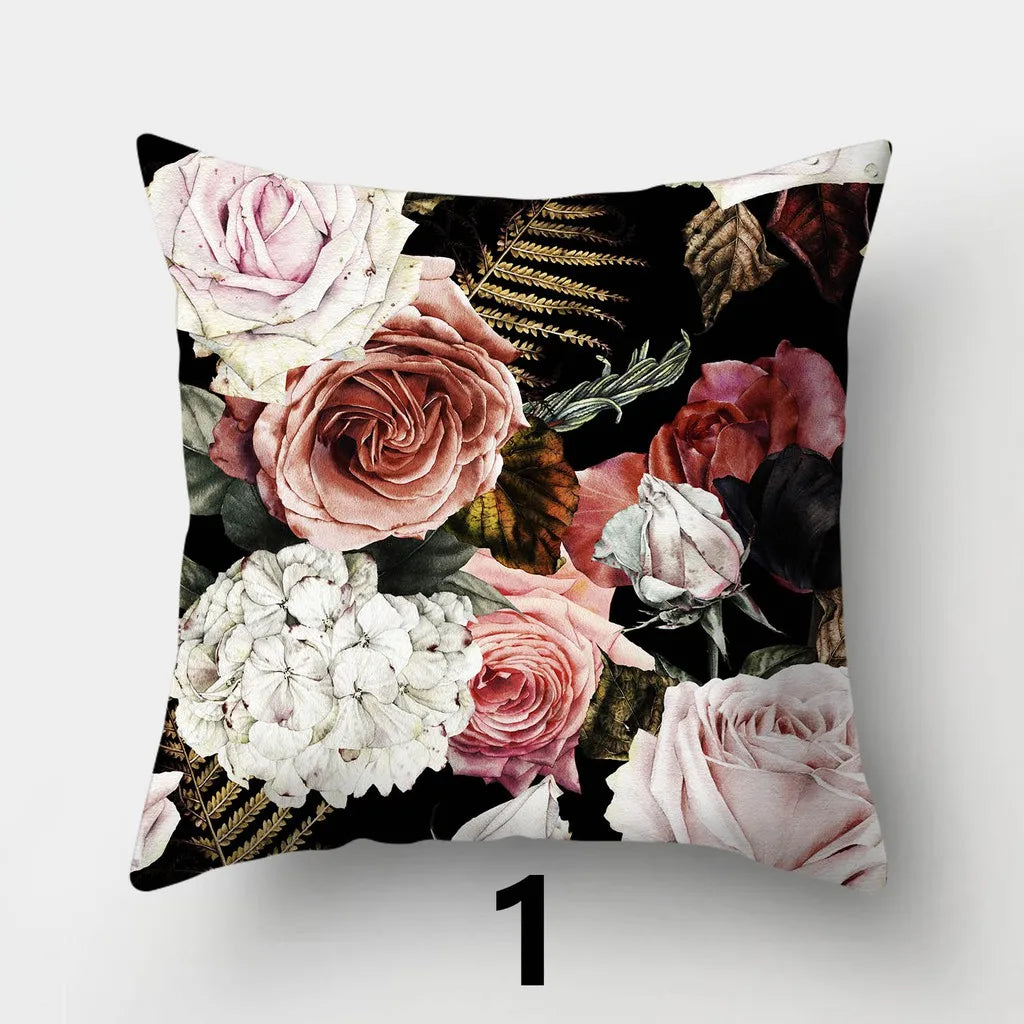 taies d'oreiller carrées fleurées polyester contemporaines 40x40cm 45x45cm 50x50cm 60x60cm