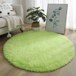 tapis rond doux marron vert bleu violet gris moderne peluche polyester vinyle