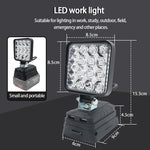 lampe travail led rechargeable batterie lithium portable compact noire jaune rouge moderne