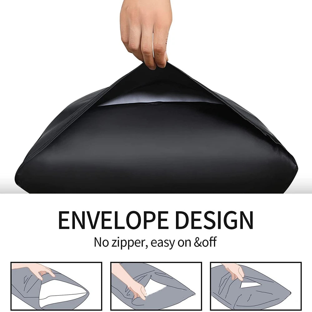 protège oreiller moderne soie brillante housse protection lit élégante couleur unie