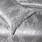 Housse de couette polyester douce blanc argenté