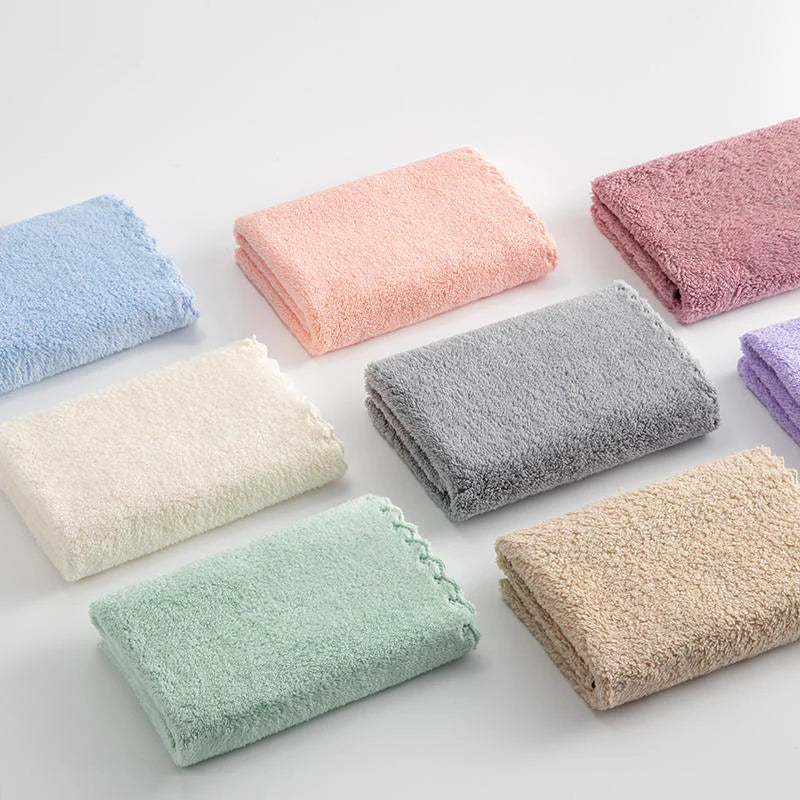 serviettes microfibre face absorption rapide vert pastel rose bleu gris beige opaques modernes