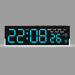 horloge numérique moderne écran led noir blanc vert bleu affichage température usb alarmes luminosité