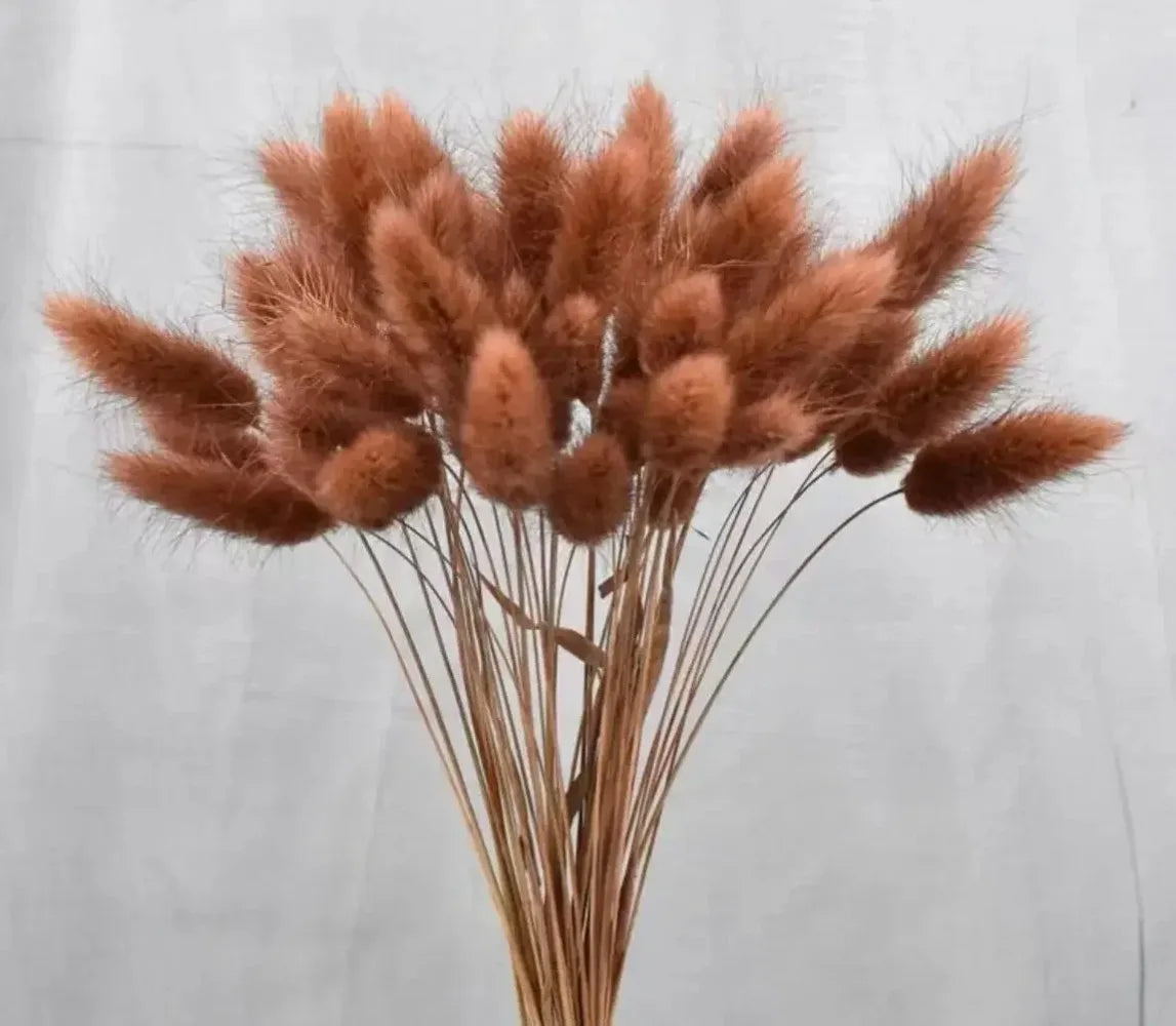 bouquet fleurs séchées forme lapin décoration table mariage anniversaire baby shower pampas lagurus phragmites