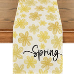 nappe fleurs stylisées printemps couleurs vives bleu rose jaune vert chambre restaurant