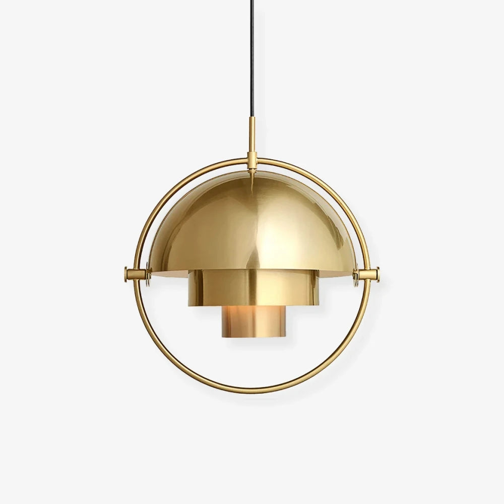 lampe suspendue or moderne scandinave anneau métal noir blanc chambre salon