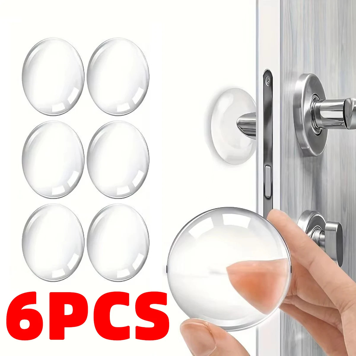 bouchons porte adhésifs anti collision transparents pratiques utilitaires 6pcs diamètre 4cm épaisseur 08cm