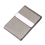 porte cartes simili cuir grainé gris métallisé clips métalliques classique opacité fumeur accessoire tabac