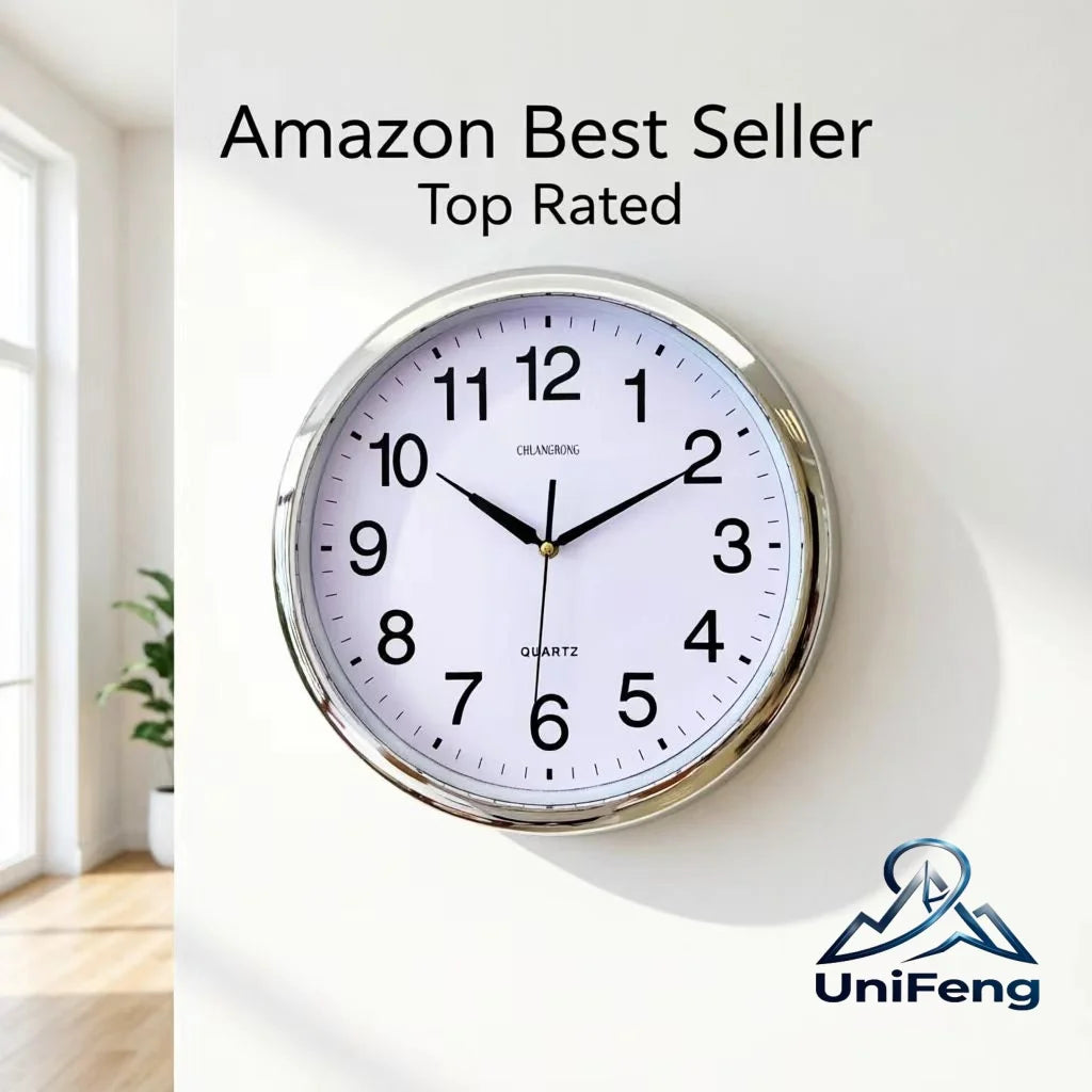 horloge murale moderne or argent blanc simple quartz opaque famille