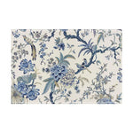 tapisserie art nouveau fleurs oiseaux feuillage bleu vert beige tapis decoratif moderne respectueux environnement