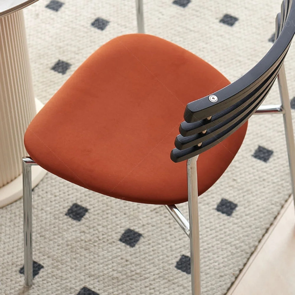 chaise salle manger moderne tissu uni chrome verrière maison vintage bois massif inoxydable