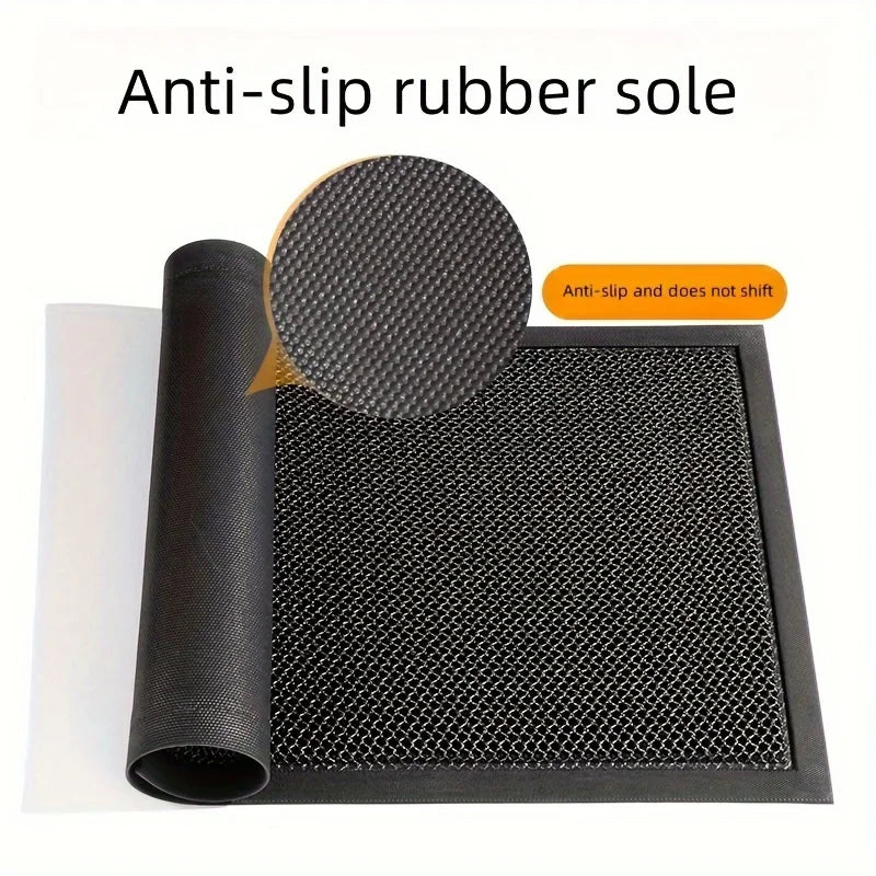 tapis antidérapant moderne noir gris résistant l'eau anti bactéries imperméable hexagonal porte bain sol
