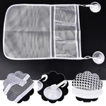 Sac rangement bain maille fine blanc succion moderne jouets bain shampooing savon brosse