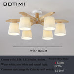 plafonnier led bois abat jour plissé moderne minimaliste chambre salon sourceMapping: