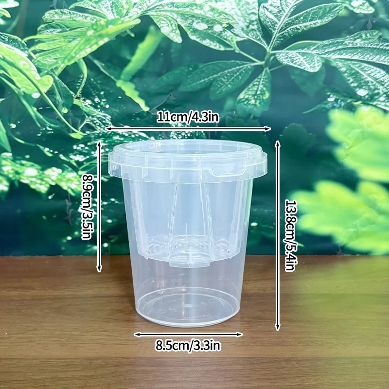 pots fleurs auto arrosants double couche absorption d'eau transparent moderne grille perforations couvercle