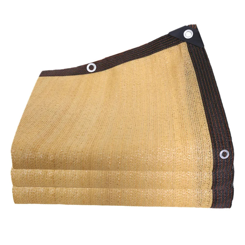 voile d'ombrage solaire beige filet protection jardin terrasse balcon bordure noire
