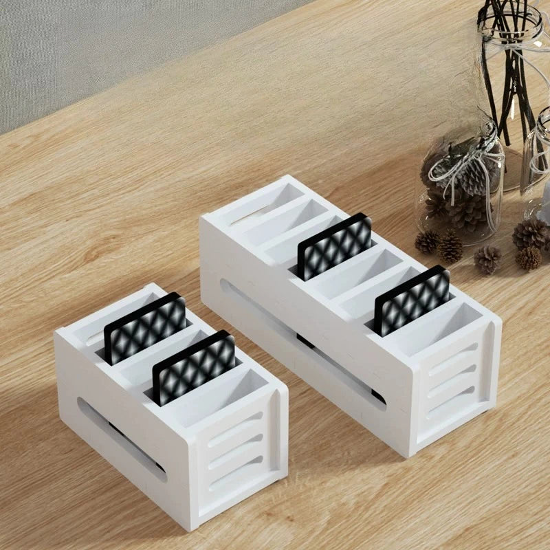 organisateur moderne blanc grille noire réutilisable porte cartes disques durs rangement vertical.storage.box