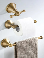 porte serviette bronze classique porte roll doré antique ensemble accessoires salle bain texture vieillie