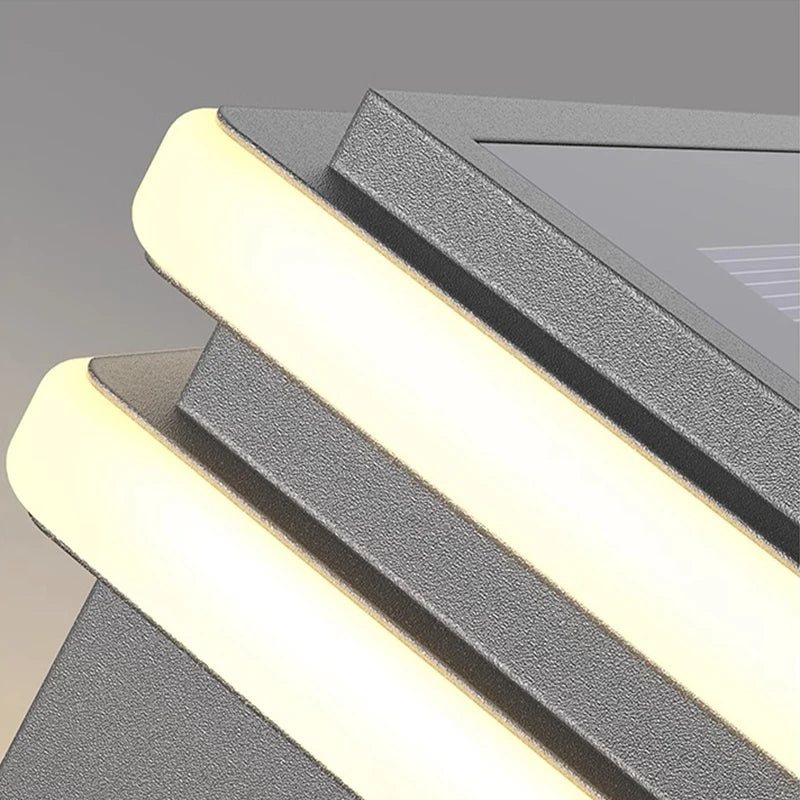 lampe solaire led moderne noire blanche ip65 acier inoxydable jardinextérieurversible