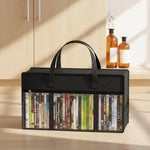 sac rangement dvd cd noir transparent pratique réutilisable écologique multifonctionnalités poignées zippable