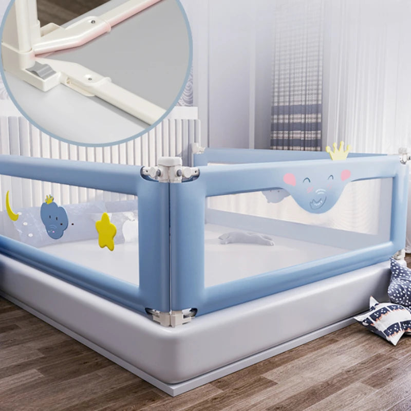 clôture lit enfant bleu clair motifs animaux clips magnétiques gris clair lune étoile moderne