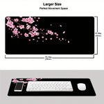tapis souris noir fleurs cerisier antidérapant moderne durable jeu wash wipe