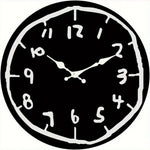 horloge murale numérique 30cm dessins animés minimaliste couleur noire blanche rouge