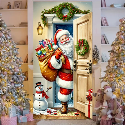 Bannière de Noël Père Noël rouge pour porte