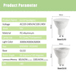 projecteur led gu10 9w blanc moderne 120 degrés 3000k 4000k 6000k transparent salon