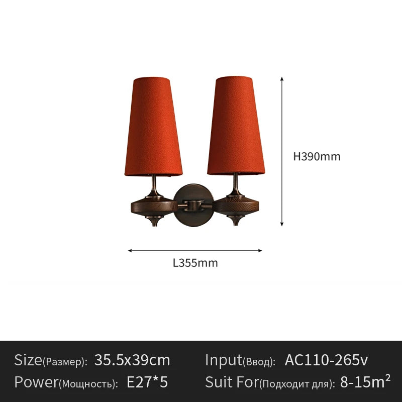 lampe murale moderne tissu bronze beige éclairage quotidien cuisine étude salle bain fixée mur