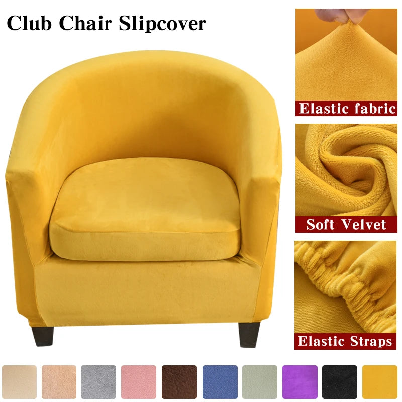 housse fauteuil velours doux moderne jaune protection extérieure intérieure lavable machine adaptable salon