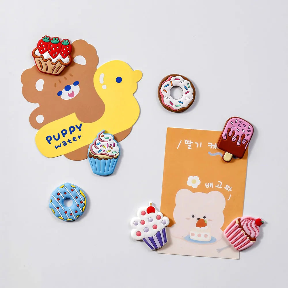 aimants réfrigérateur cake donuts glace cupcakes cartoon différents motifs